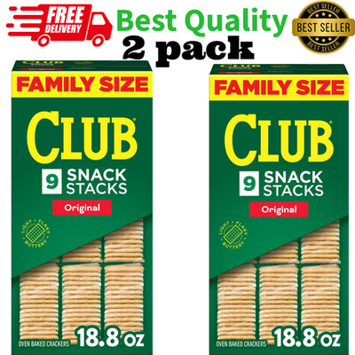 Club Snack Stacks Original Crackers 9 Count Lunch Snacks Pack of 2