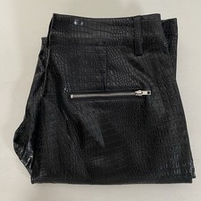 WNTRMSE Womens Black Faux Leather Look Ankle Zips Pants Size S Excellent JM122