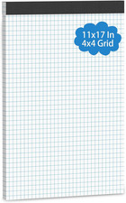 Large Graph Paper Pad 11 X 17, Grid Paper, 4X4 Graph Ruled, Blueprint Quadrille