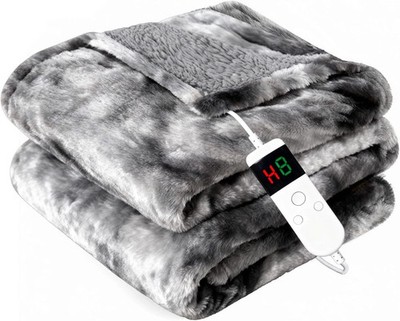 Electric Heated Blanket Throw 50''x60''Size Faux Fur Heating Blanket 08 Heating