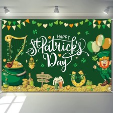 Extra Large St Patricks Day Banner Backdrop 72" x 48" St Patricks Day Decoratio