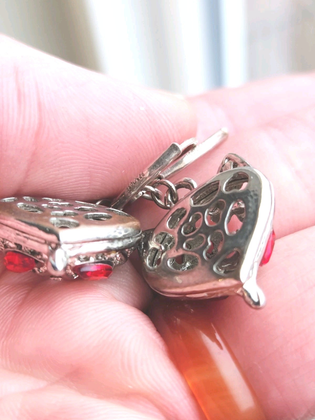 Sterling Silver Fox With Ruby Eyes Dangle Earrings - image 4