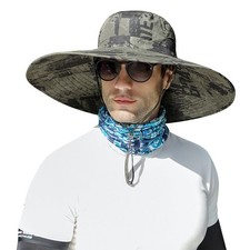 XXL Big Head Super Wide Brim Sun Hat Men Large Fishing Safari Hiking Cap