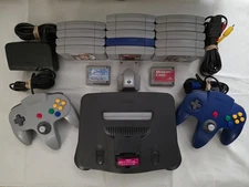 Nintendo 64 Console Lot + 14 Games and 2 Controllers-007, Zelda, StarFox & More