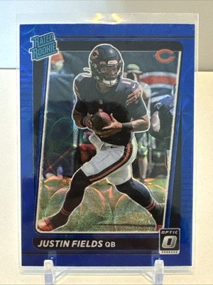 2021 Donruss Optic Rated Rookie (RC) Blue Scope #204 Justin Fields Chicago Bears