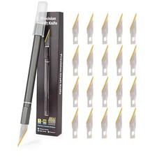 Precision Exacto Knife Set with 20 Titanium Coated Blades Craft Utility Knife