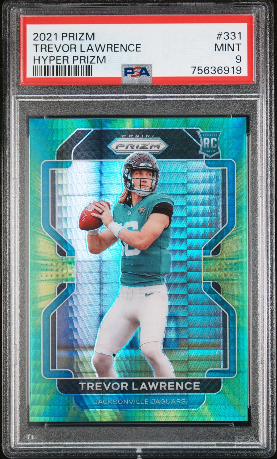 PSA 9 2021 Prizm Trevor Lawrence Hyper Prizm /175 Rookie #331