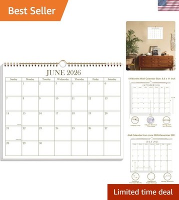 Stunning 19- Wall Calendar for 2026-2027 - Large Writing Spaces Included