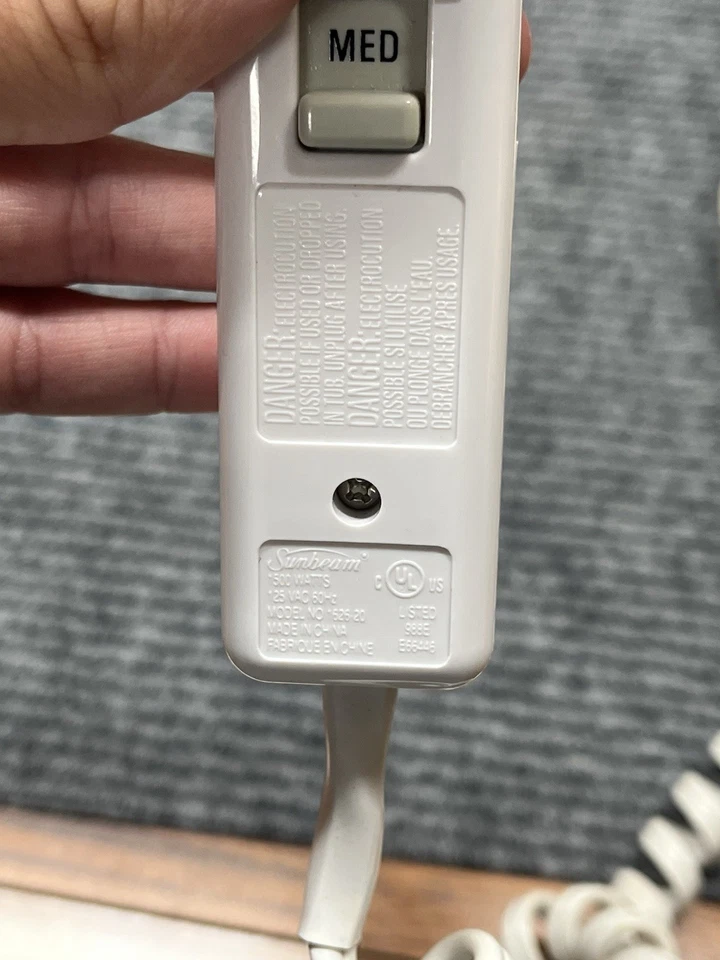 Secador de pelo Sunbeam montaje en pared estilo hotel 1500 vatios 1626-20 vintage blanco Foto 3 de 3