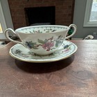 8-Aynsley Pembroke Bone China Two-Handled Cup & Saucer Set Made in England — photo 3