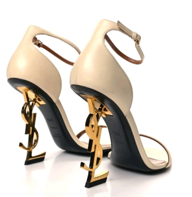 Tacchi Saint Laurent Opyum YSL con logo taglia 39 5