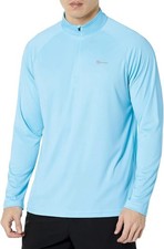 SG Edge Mens UPF 50 Rash Guard 1/4 Zip Stand Collar Long Sleeve Swim Shirt