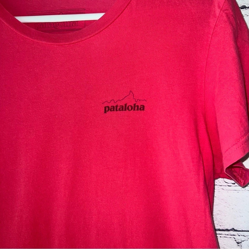 Patagonia Women's Pataloha Hot Pink Logo Organic Cotton Tee Size Large thumbnail 2