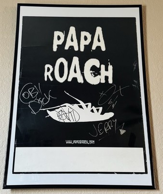 Papa Roach Infest Promo Poster signed by full band 2000 Autographed double sided