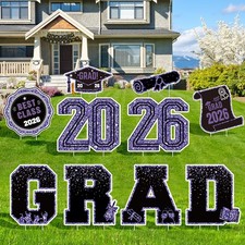 2026 Graduation Decorations Yard Signs   12 inches by 13.6 inches, Purple