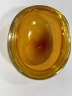 VTG Murano Mezza Filigrana Art Glass Bowl Amber Spiral Heavy Italy