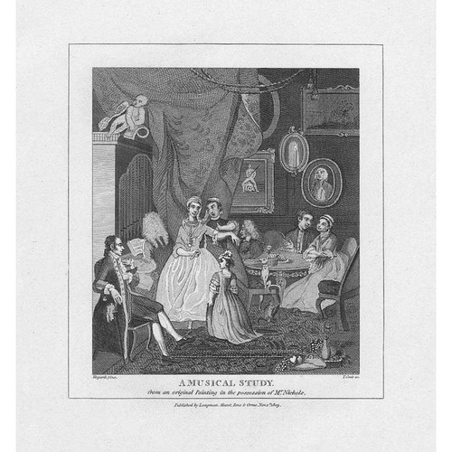WILLIAM HOGARTH A Musical Study - Antique Print 1809