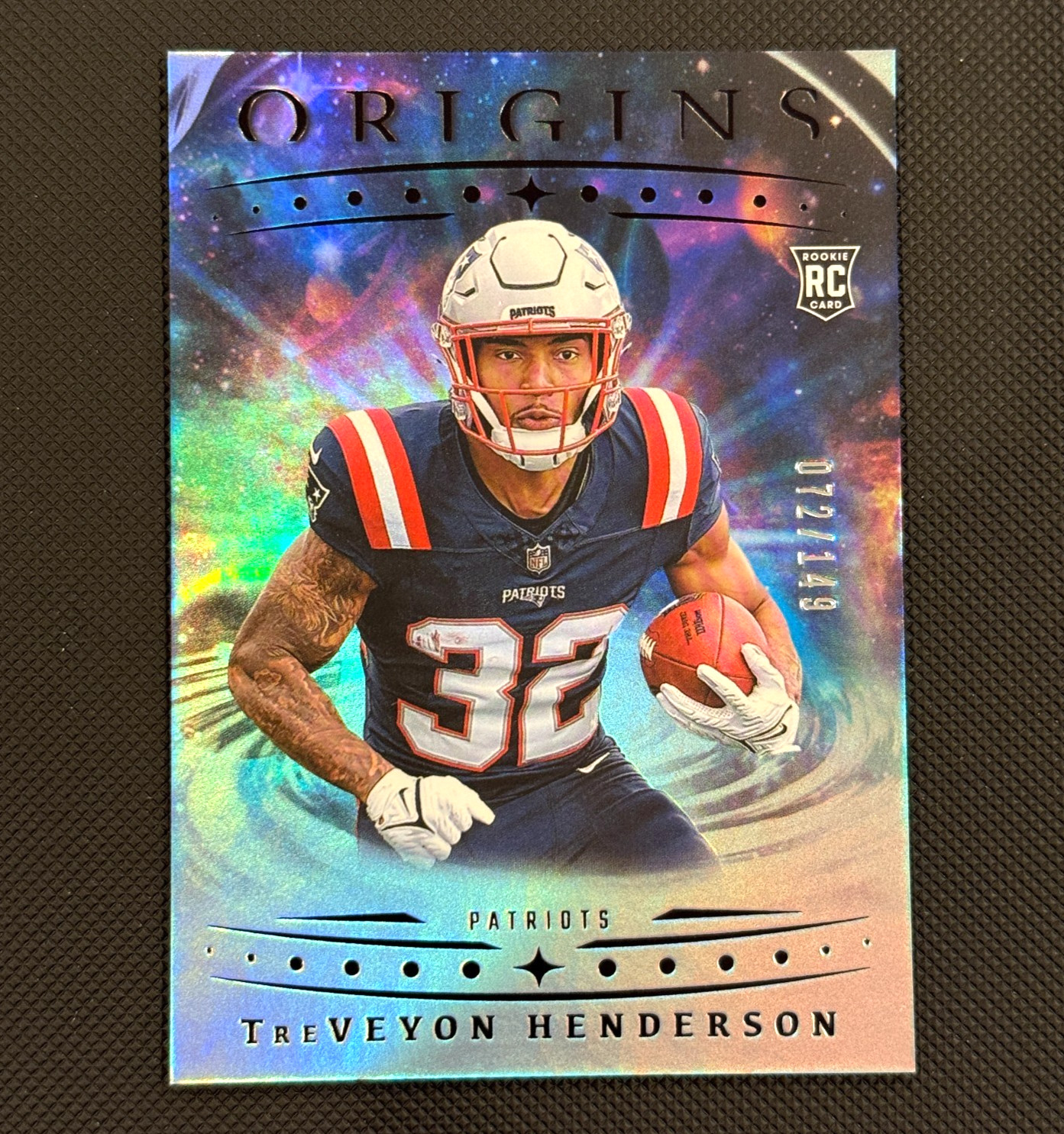 2025 Panini Origins TreVeyon Henderson Patriots RC #105 Silver /149 Color Match