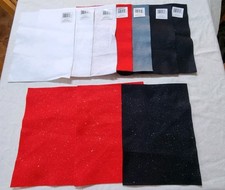 Hobbycraft Fogli di Feltro X10 - Bianco,Rosso,Nero,Grigio - 7 Lisci 3 Scintillio