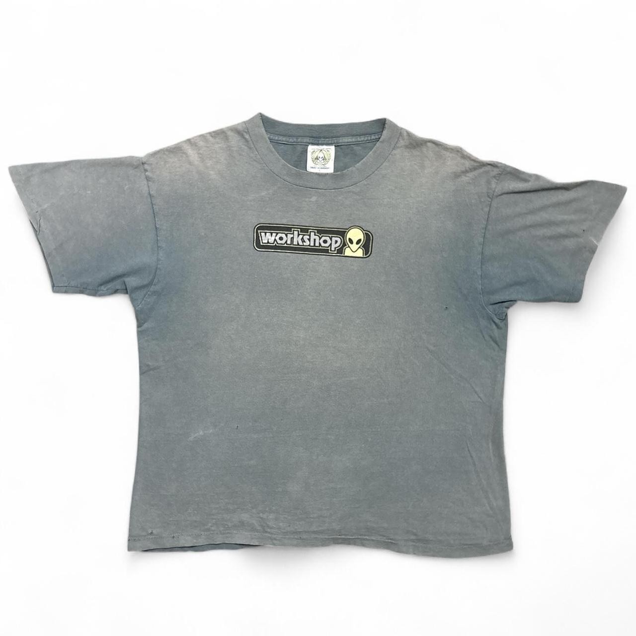 Vintage Alien Workshop Shirt Mens Large 90s Skate Single Stitch Gray Faded Dill
