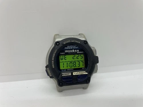 Vintage Timex Ironman Triathlon Digital Watch 200M 8-Lap 1998  RARE