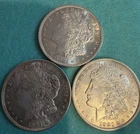 Uncirculated 1921 Silver Morgan Dollars .90 Silver 3 In Lot