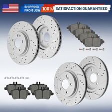 Front Rear Brake Disc Rotors & Ceramic Pads For 2014 - 2019 Mercedes-Benz CLA250