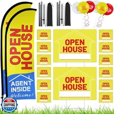 Buryeah 106 Pcs Real Estate Agent Supplies Accessories, 2 Open House Banner F
