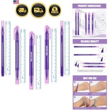 5 Pieces Tattoo Skin Marker Pen Tattoo Pen in 0.5 mm and 1 mm with Paper Rule...