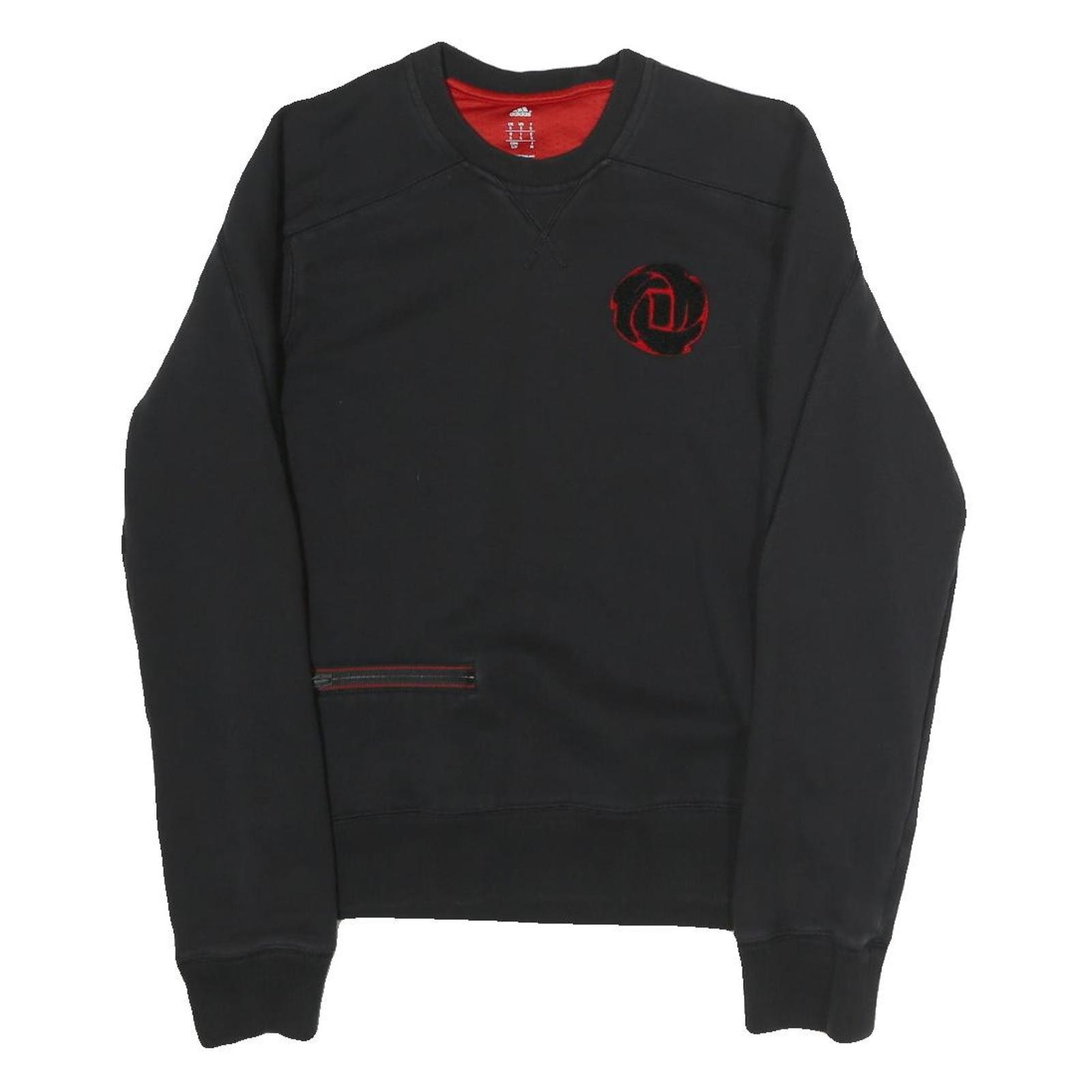 Sudadera Deportiva ADIDAS Para Hombre Negra Y Roja Con Logo Cuello Redondo