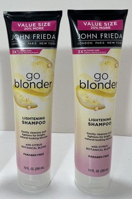 2x John Frieda GO BLONDER Lightening Shampoo Citrus Botanical 10 fl.oz. ea.- NEW