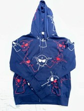 SKULL GRAPHIC ALL OVER ZIP UP HOODIE MEDIUM