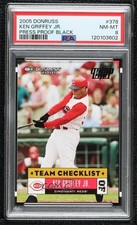 2005 Donruss Team Checklist Black Press Proof 3/10 Ken Griffey Jr PSA 8 HOF 3q4