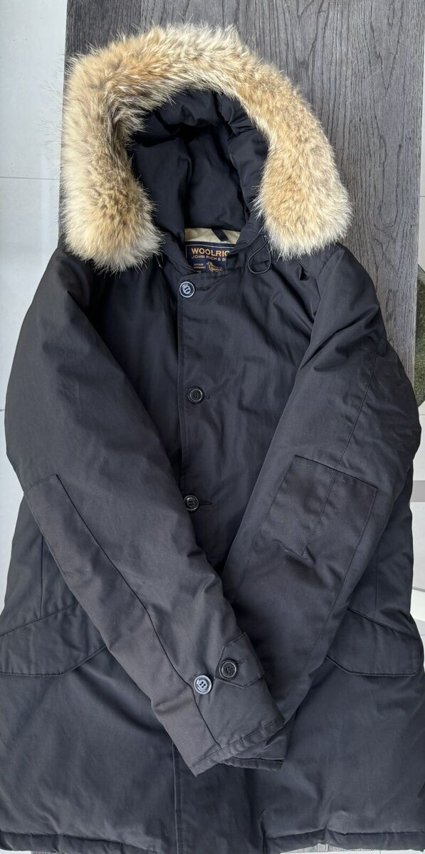 Woolrich Arctic Parka in Ramar Cloth with Detacha, L, Black Woolrich Arctic Parka in Ramar Cloth with Detacha, L, Black