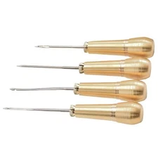 4Pcs Sewing Awl Copper Handle Sewing Tools Leather Craft Shoes Repair Canvas