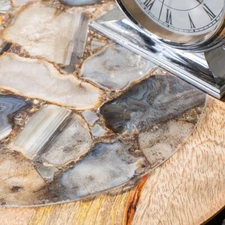 SAFAVIEH Lumi Agate Accent Table | Multi Color Black / Agate |