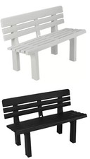 Outdoor 2 Sitzer Bank mit Armlehne Garten Terrasse Terrassendielen Möbel Wetterfest