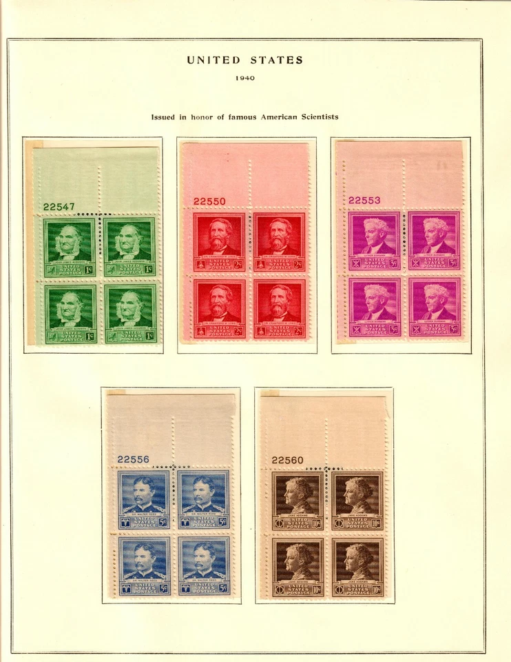 US #859-893 1-10c Famous Americans PB4 in Scott Album Pages MNH F-VF (BCV $330) - Image 4 of 4