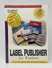 Cosmi Label Publisher Swift Platinum Windows IBM PC 3.5" Disk Clip Art New