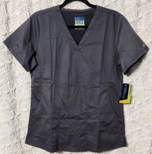 Maevn EON Adult Scrub Top Size M Charcoal UPF Coolmax Uniform Hospital Workwear