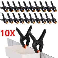 10X Heavy Duty Plastic Spring Clamps Tips DIY Small Tool Clip Jaw Opening 2in