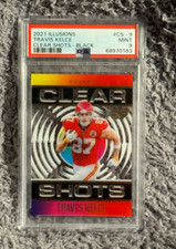2021 PANINI ILLUSIONS CLEAR SHOTS BLACK TRAVIS KELCE 18/50 #CS-9 PSA 9 KC CHIEFS