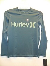 HURLEY Women's L/S Rashguard ONE AND ONLY - Deep Jungle - Large 12 - NWT