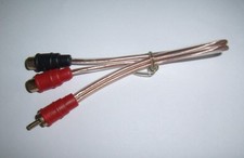 Gold RCA Wire Y Splitter Adapter 2 Female 1 Male Car Audio Video Installation