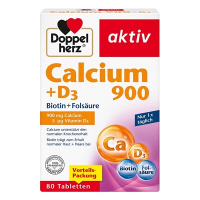 Doppelherz Calcium 900 + D3 Tabletten, 80 St PZN 18112981  