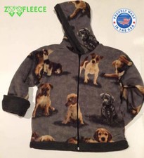 Dog Puppy Animal Dogs Jack Russel Grey Kids Hooded Coat Reversible Jacket