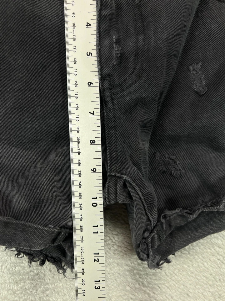 Один X одна чайная ложка Romeos джинсовой ткани шорты женщин 6 черный Jean искусственно состаренный манжеты - Изображение 3 из 4