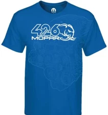 Men’s MOPAR 426 Crate Engine Short Sleeve Royal Blue T-Shirt NWT Choose Size