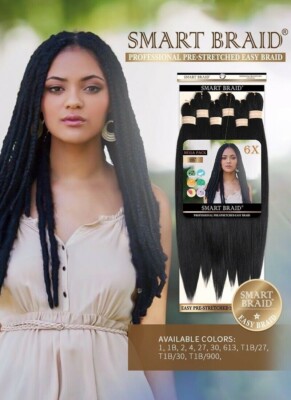 Smart Braid 6 x Pack 28'' vorgezogenes ultra vorgestrecktes Flechtenhaar für Zöpfe