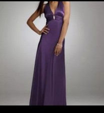 Davids Bridal halter black Dress Gown Formal bridesmaid Party Sz 8 nwt